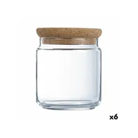 bocal luminarc pav transparent liège verre (750 ml) (6 unités)