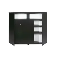 comptoir d'accueil 2 portes noir 4 niches serrure 134,5 x 104,8 x 55,3 cm - coloris: blanc snack132nob