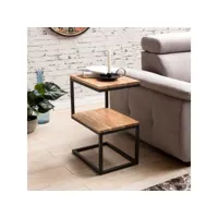 finebuy table d'appoint bois massif  métal 45 x 60 x 30 cm table basse salon  bout de canapé est - capacité de charge par plaque: 40 kg - table en bois
