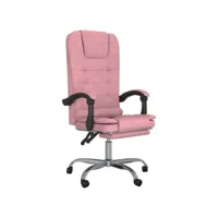 vidaxl fauteuil de massage inclinable de bureau rose velours