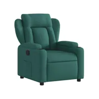 fauteuil inclinable, fauteuil de relaxation, chaise de salon vert foncé tissu fvbb12955 meuble pro