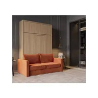 fidji sofa lit escamotable façade érable canapé tissu orange 160*200 cm 20100892743