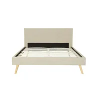 cadre de lit lodi avec sommier à lattes -  beige, largeur - 140 cm