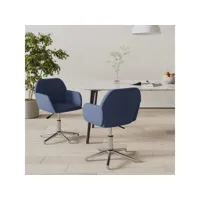 clicnbuy - chaises de cuisine - chaises pivotantes de salle à manger 2 pcs bleu tissu