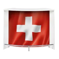 comptoir de bar 2 portes blanc drapeau suisse snack 134 cm