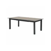table de jardin aluminium extensible allure effet bois muscade & graphite - 12 places - hespéride
