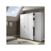 armoire 4 portes blanc - mava - l 180 x l 52 x h 200 cm