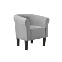 fauteuil lounge chaise siège tissu polyester 70 cm gris claire helloshop26 03_0001934