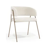 chaise de salle à manger - revêtue de tissu bouclé - charke blanc