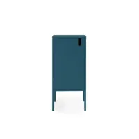 uno - petit meuble de rangement en bois h89cm - couleur - bleu canard