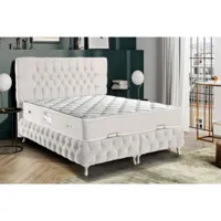 lit coffre cappy blanc 90x200cm - dimensions: 90x200 cm - avec matelas azura-44401_18436