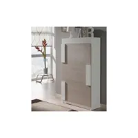 meuble à chaussures blanc-chêne clair - tyra - l 74 x l 29 x h 129 cm - neuf