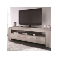 meuble tv en bois imitation chêne champagne - tv0001
