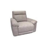 fauteuil relaxation motorisé en tissu suédine beige doux - clara 59880172