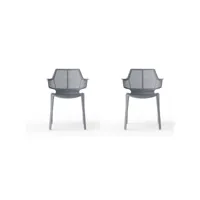 set 2 fauteuil ikona - resol - beige - fibre de verre, polypropylène 575x580x812mm
