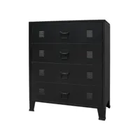 vidaxl commode à tiroirs métal style industriel 78 x 40 x 93 cm noir