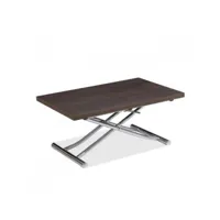 table basse relevable extensible trendy mélaminé wengé/pied chromé 110 x 70/140 cm 20100990665