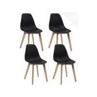 lot de 4 chaises cuisine style scandinave nao (noir) 649