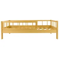 lit d'enfant en bois naturel style scandinave 160x80cm avec barrières : confort et sécurité réunis - bois htm-1428