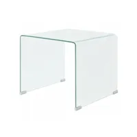 table basse 49,5 x 50 x 45 cm verre trempé transparent 244188
