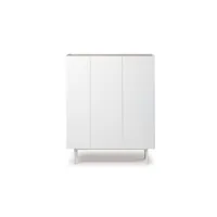 meuble bar 3 portes blanc-chêne - teulat arista - l 95 x l 40 x h 120 cm - neuf
