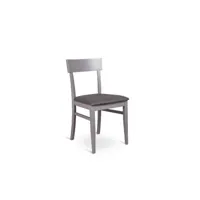 chaise en bois laqué gris foncé avec assise en simili cuir 44x45xh. 82cm