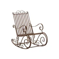 fauteuil à bascule smilla en fer forgé , marron