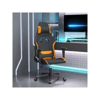 fauteuil gamer chaise de bureau - fauteuil de jeu noir et orange tissu meuble pro frco43795