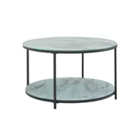 finebuy table basse de salon effet marbré 80x80x45 cm verre et metal  grande table de canapé avec rangement ronde  design table d'appoint moderne