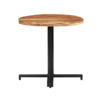 table de bar, table bistro, table de cuisine ronde ø80x75 cm bois d'acacia massif togp99652