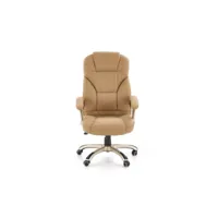 fauteuil de bureau en cuir synthétique 112-119 x 67 x 70 cm - beige 4611