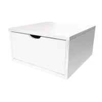 cube de rangement bois 50x50 cm + tiroir  blanc cube50t-lb