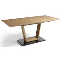 table à manger design extensible bois de chêne et métal noir tirano 150 à 190 cm