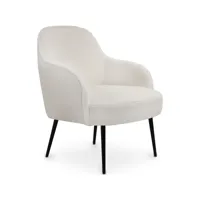 chaise de salle à manger en bouclette fausse fourrure tapissée - boucles blanches  - hyra blanc