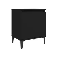 table de chevet avec pieds en métal noir 40x30x50 cm