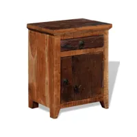 table de chevet  bout de canapé  table d'appoint chevet bois d'acacia solide et bois de récupération -neww64005
