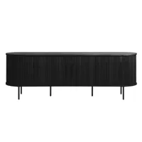 bobochic meuble tv 180 cm paulina placage chêne massif noir