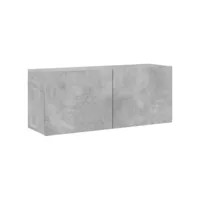 meuble tv mural gris béton 100x30x41