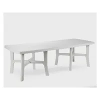 table d'extérieur rectangulaire extensible, made in italy, 160x100x72 cm (fermé), couleur blanc 8052773802864