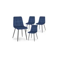 riana - lot de 4 chaises en tissu bleu riana-4-ble-tis