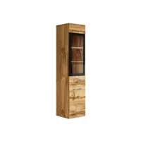 armoire de rangement rio hauteur 131 cm chene - meuble de rangement haut placard armoire colonne
