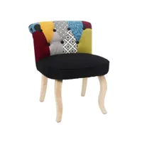 paris prix - fauteuil patchwork design eleonor 68cm multicolore