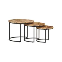 rectangulaire table de séjour moderne, tables gigognes 3 pcs bois de manguier brut best00008893209-vd-confoma-basse-m07-04