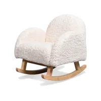 choupi - mini fauteuil à bascule enfant doudou imitation fourrure blanc