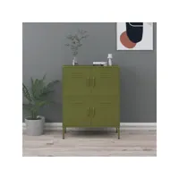 armoire de rangement vert olive 80x35x101,5 cm acier 3