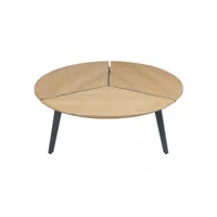table basse métal-bois - talens - l 85 x l 85 x h 34 cm