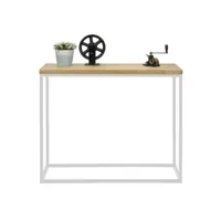 table d'entree - console icub - industriel vintage 100x35 cm. blanc ccvi3510080-30 bl-ev