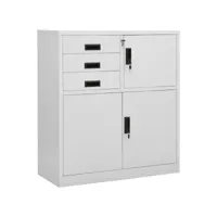 vidaxl armoire de bureau gris clair 90x40x102 cm acier