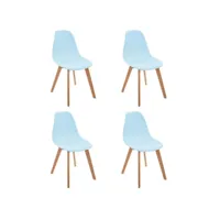 lot de 4 chaises enfant scandinave 58cm bleu