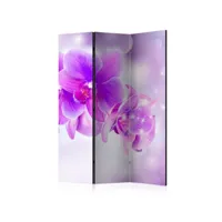 paris prix - paravent 3 volets purple orchids 135x172cm